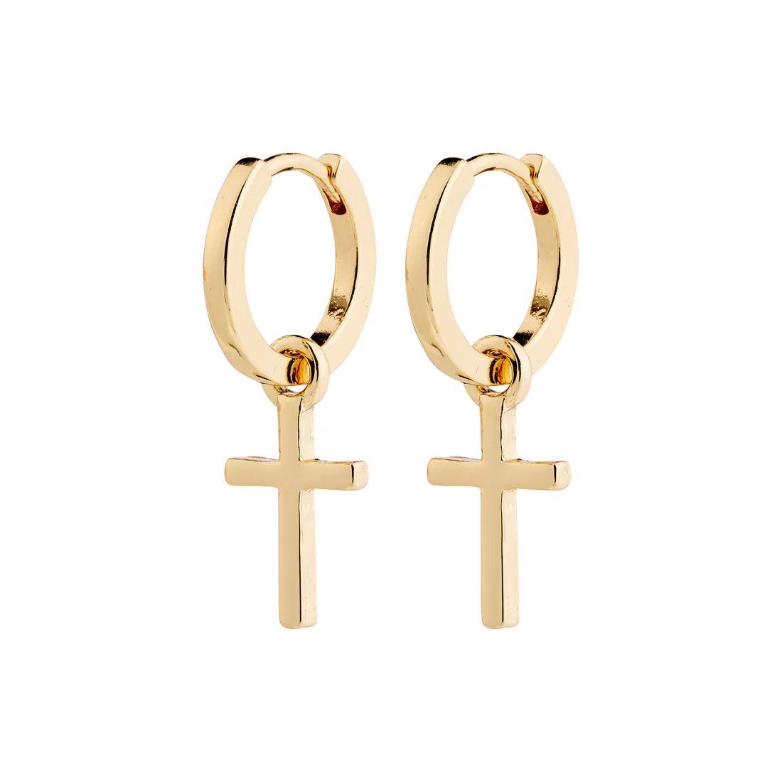 Flynn Recycled Cross Earrings, Color: Gold Plated