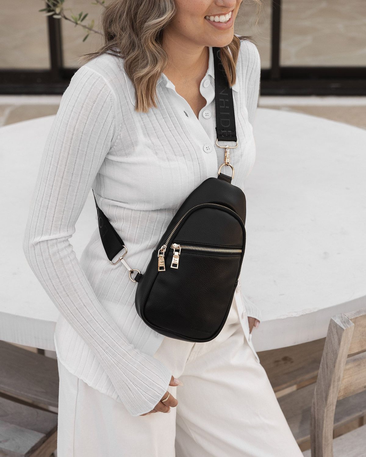 Bella Sling Bag, Color: Black