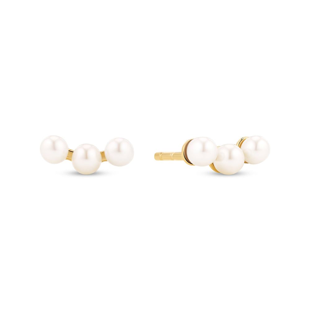 Perla Tre Earrings , Color: 18k Gold Plated