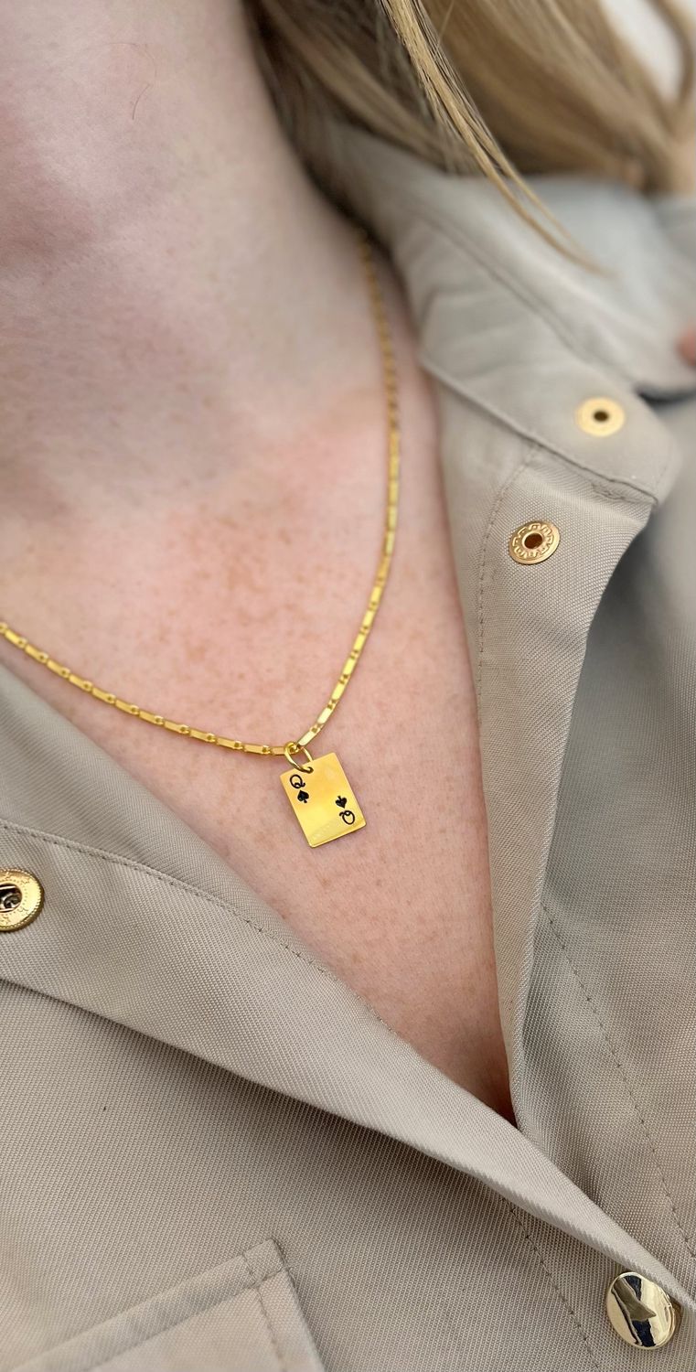 Queen of Spades Charm, Color: 18K Yellow Gold Vermeil