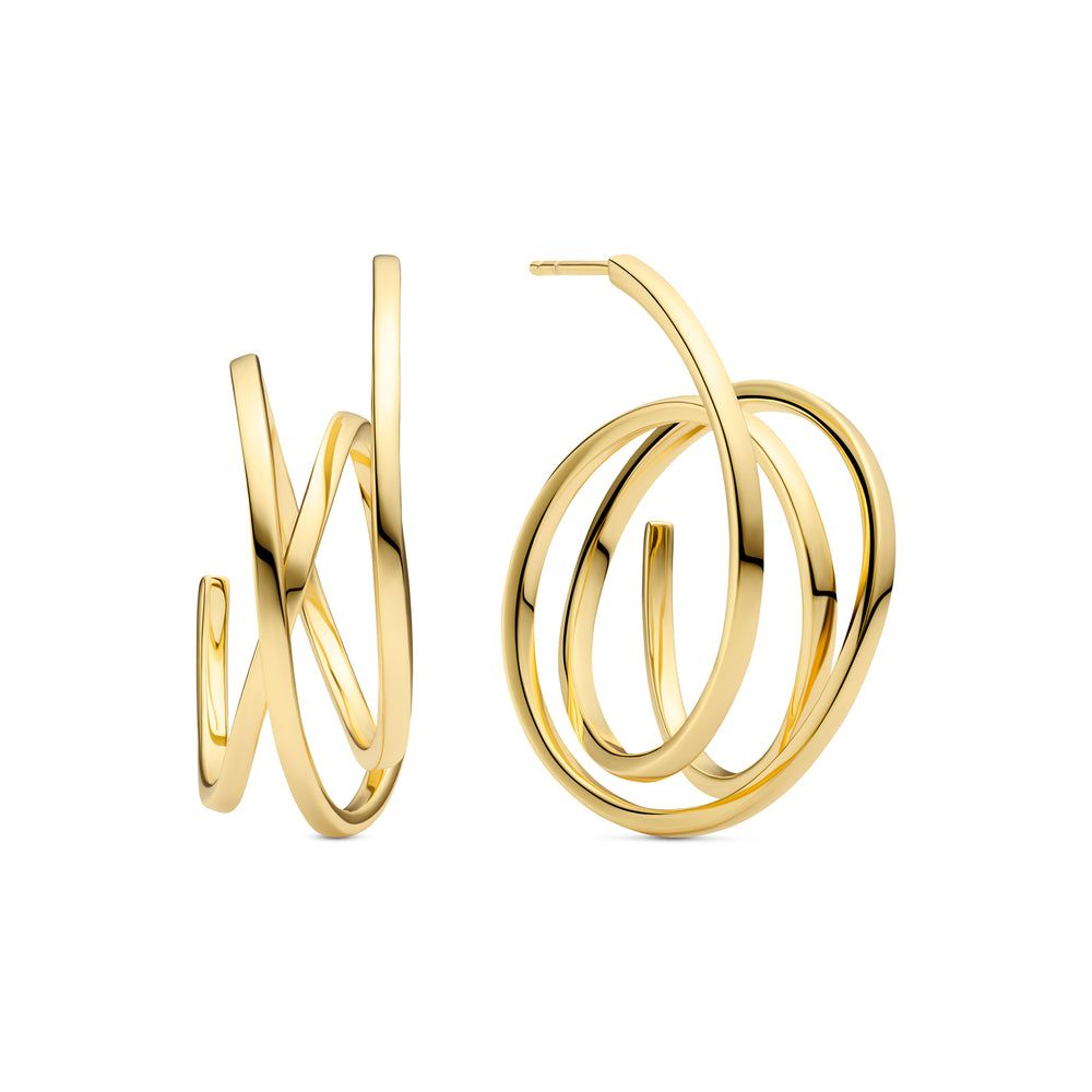 Spirale Pianura Earrings Large, Color: 18k Gold Plated
