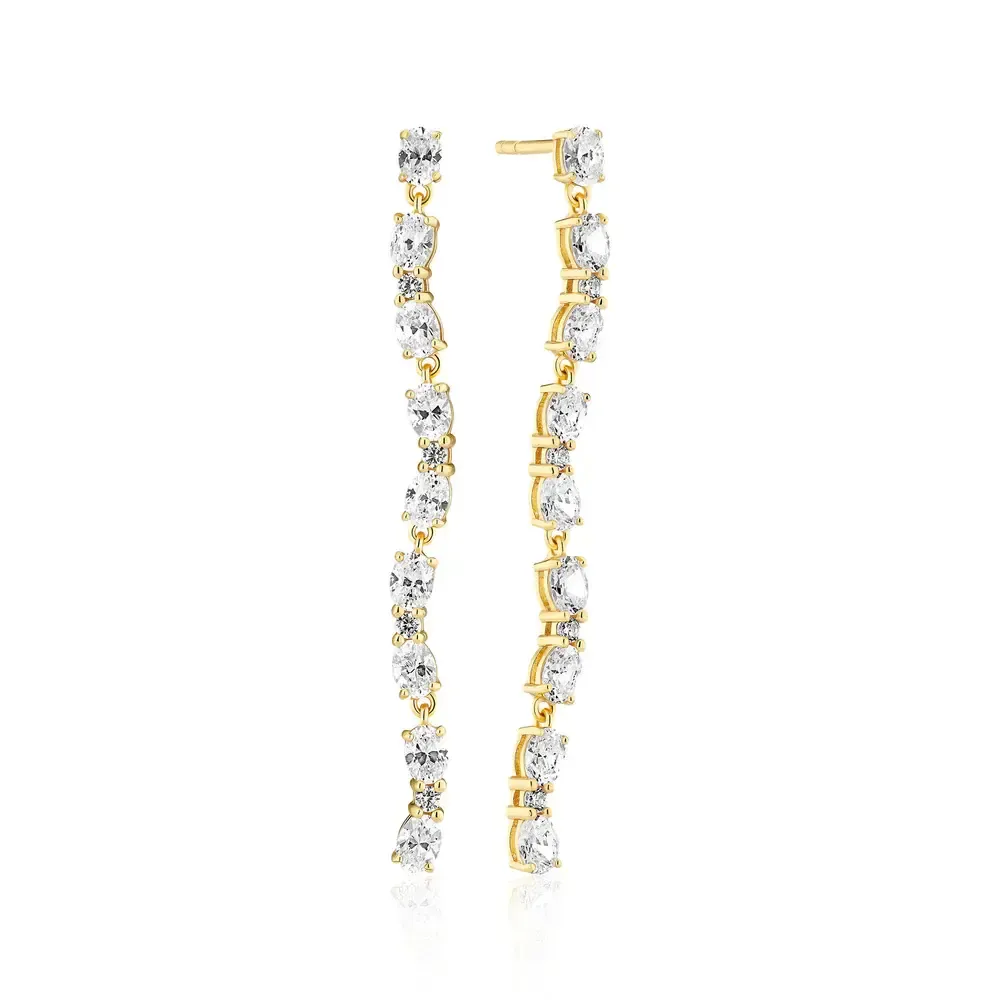 Ellera Ovale Tredici Earrings , Color: 18k Gold Plated