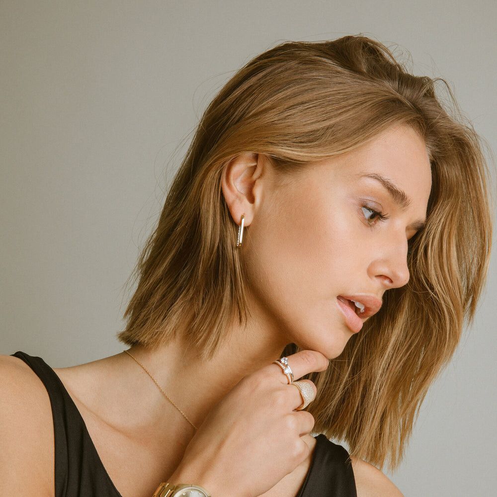 Capizzi CZ Medium Earrings , Color: 18k Gold Plated