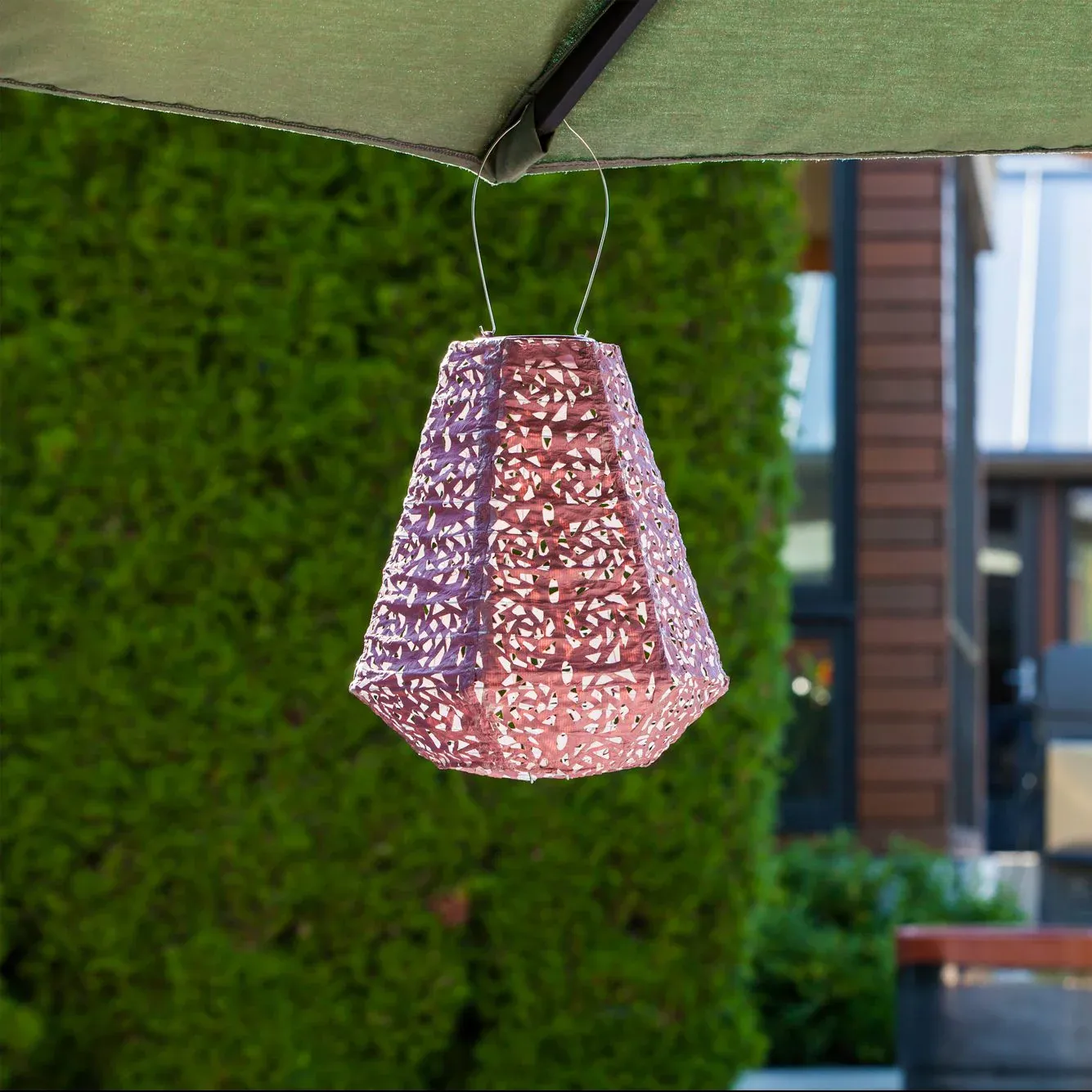 Soji Stella Prism 11" Solar Lantern, Color: Metallic Orchid