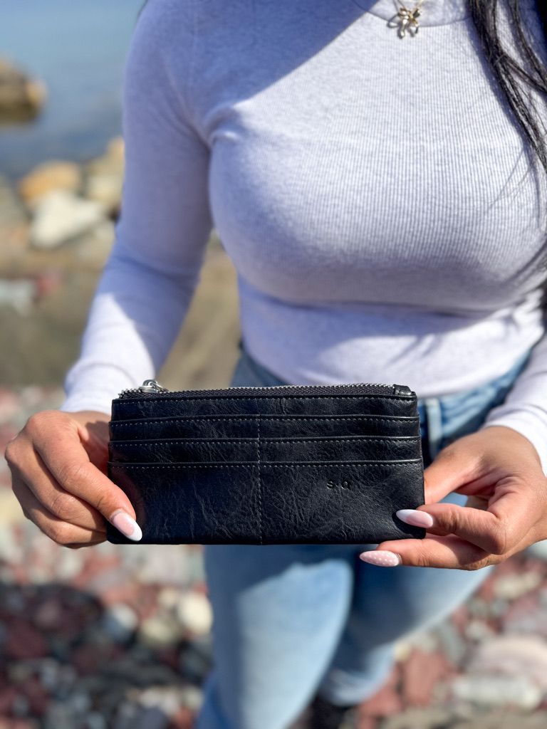 Briella Slim Wallet, Color: Black