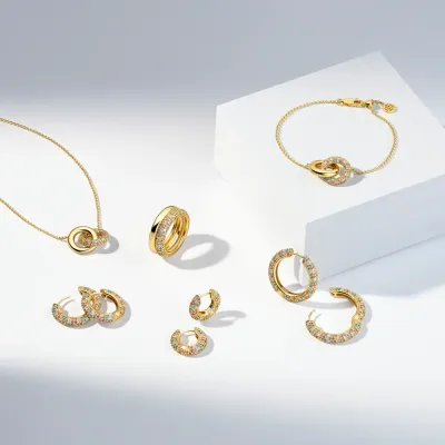 Carrara Earrings Multi CZ 18K Gold Plated 