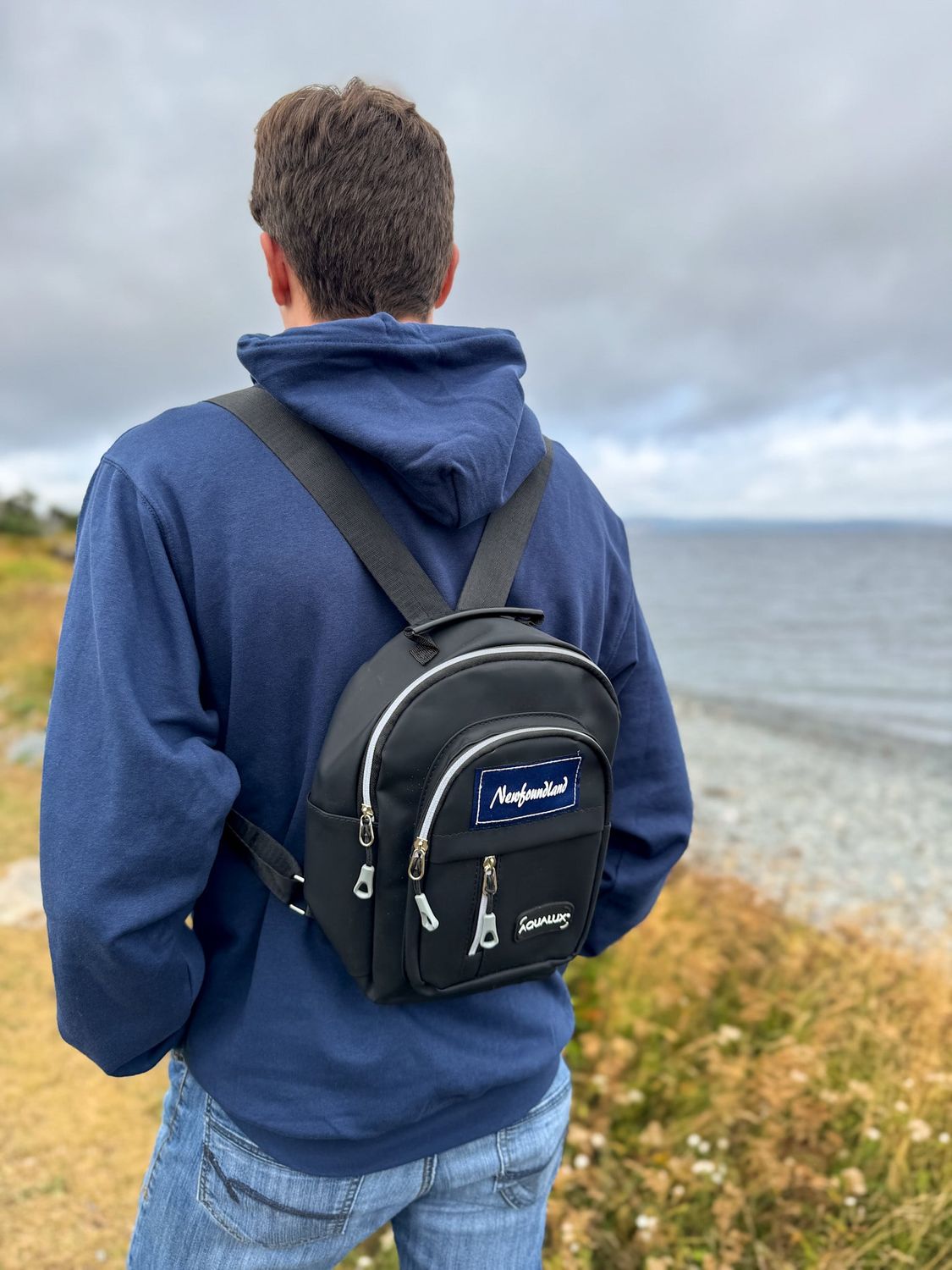 Newfoundland Water-Resistant Mini Backpack, Color: Black