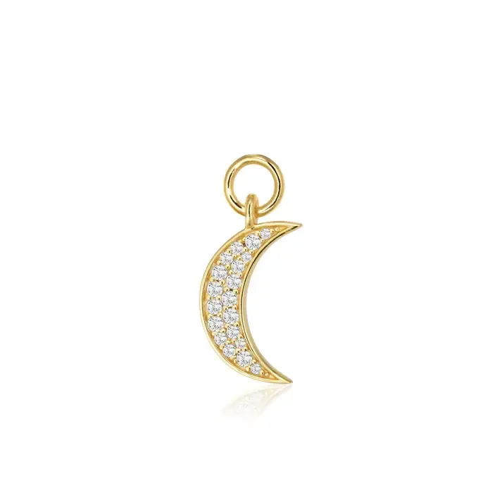 Charm Luna, Color: 18k Gold Plated, Stone: Clear