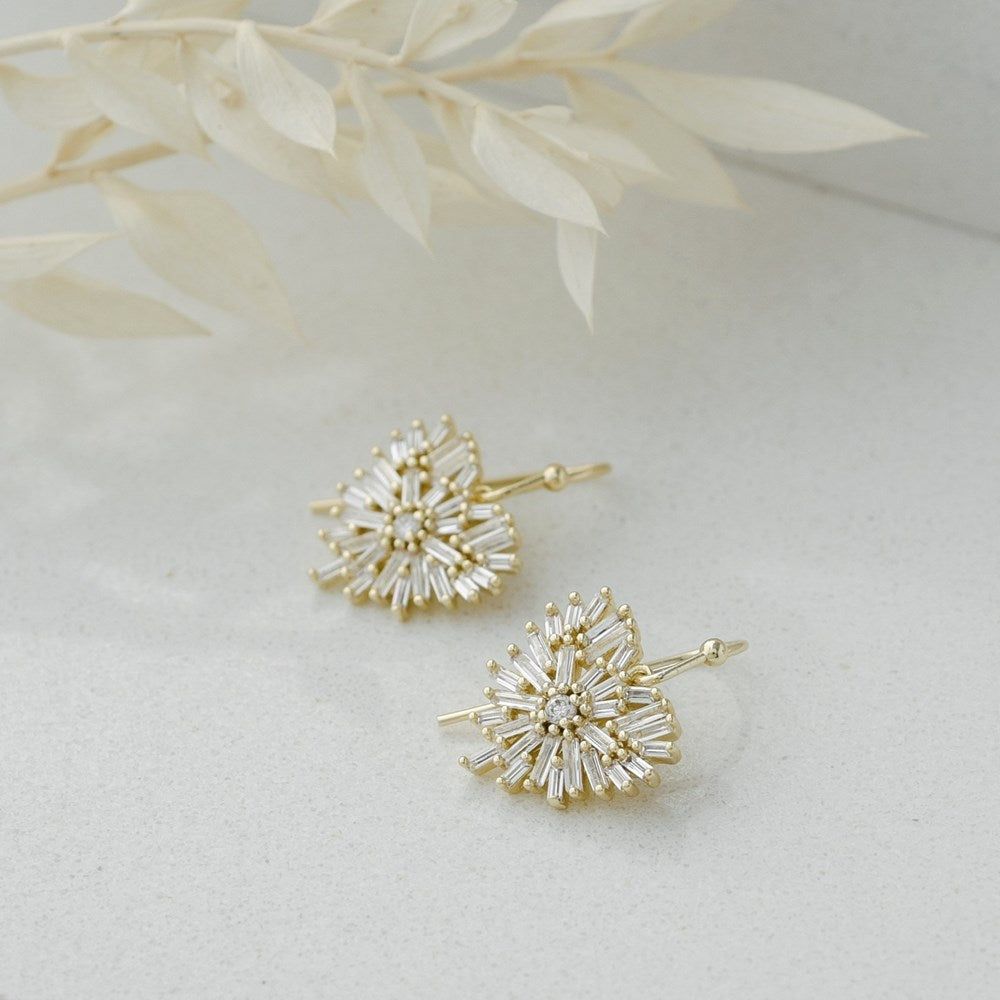 Elaborate Heart Earrings, Color: Gold
