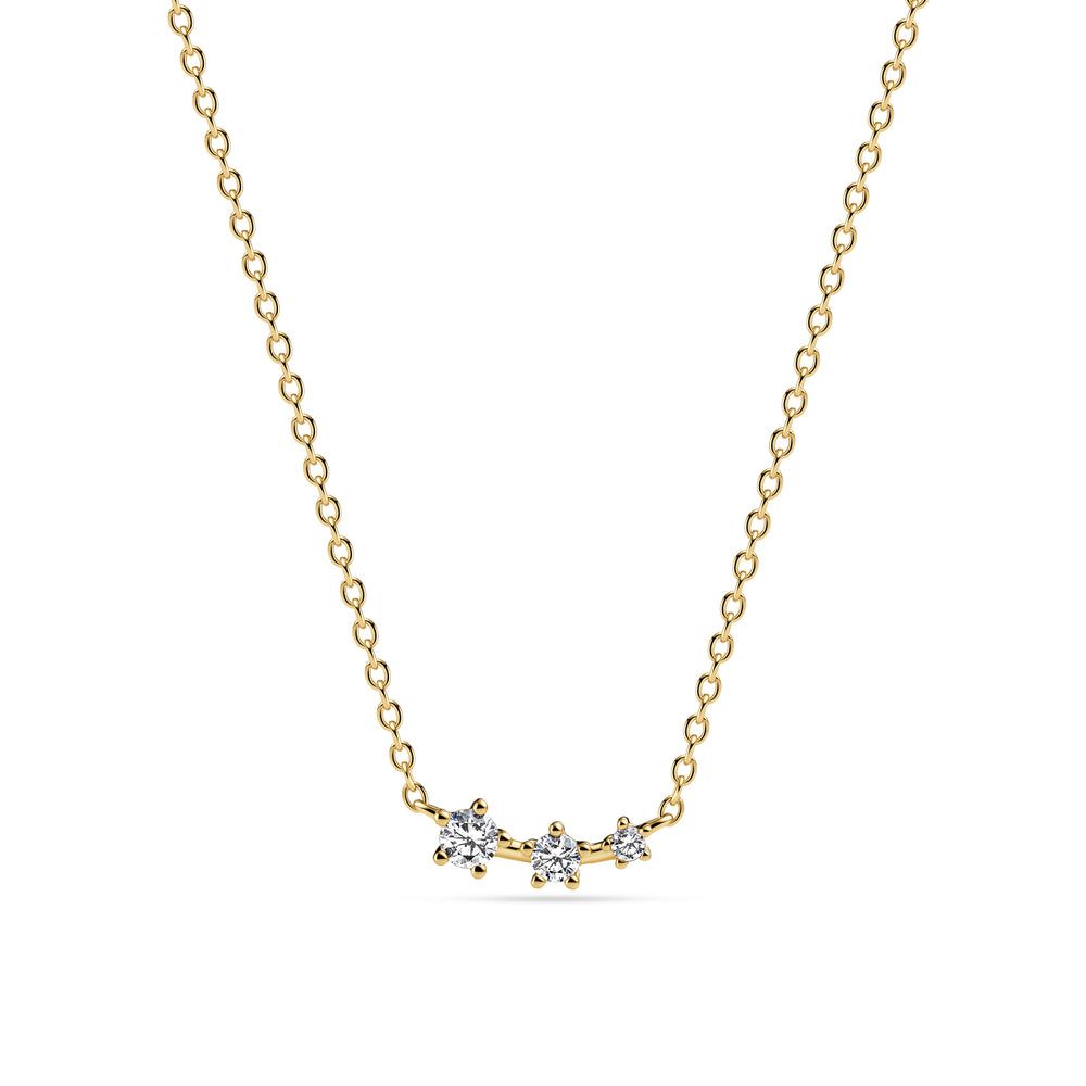 Lucente Tre Necklace , Color: 18k Gold Plated