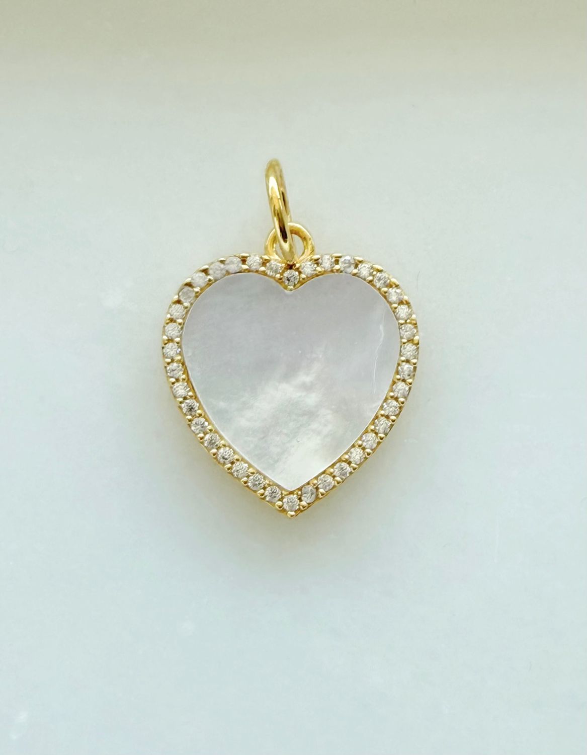MOP Cystal Heart Charm