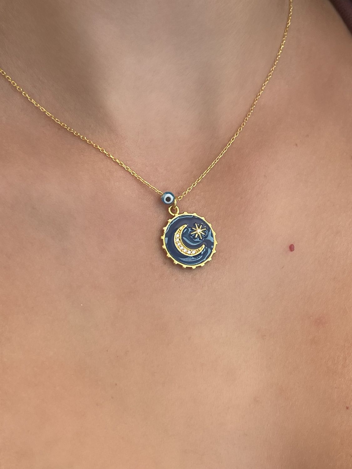 Azure Moon Necklace, Color: 18K Yellow Gold Vermeil