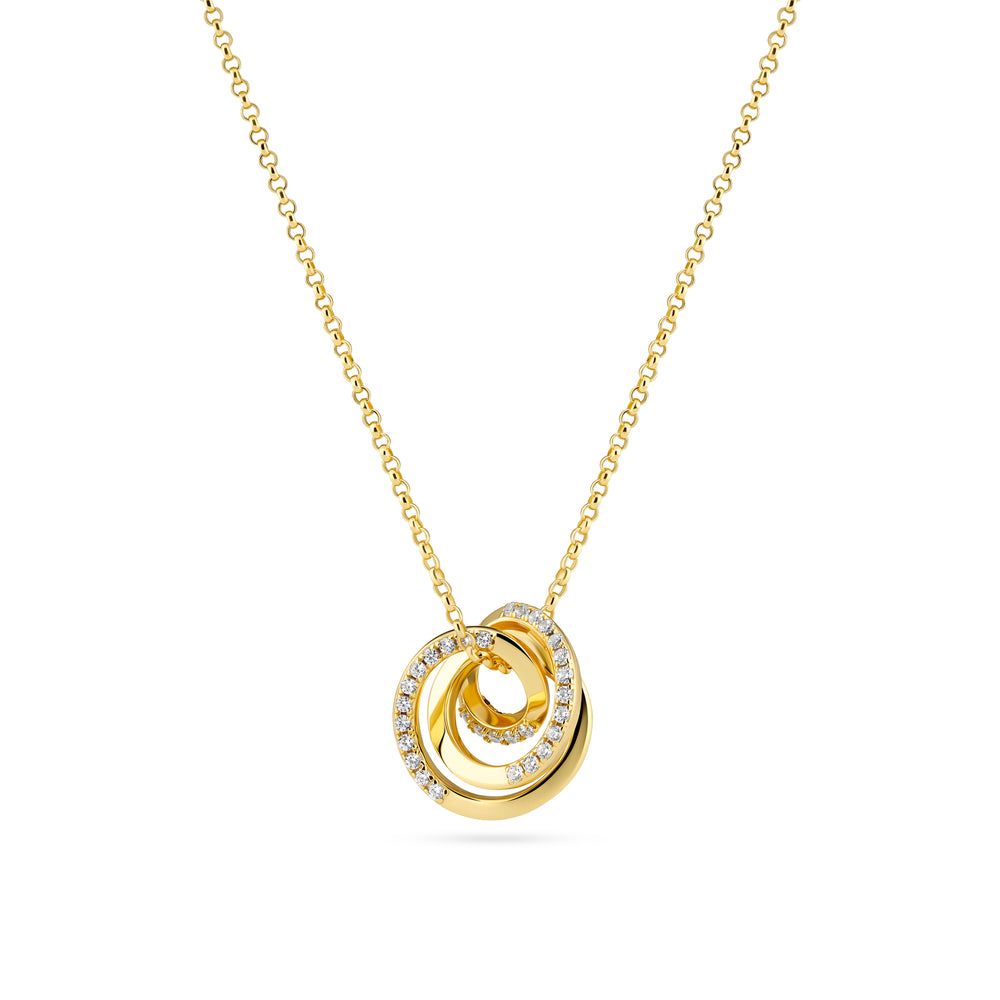 Spirale Necklace  , Color: 18k Gold Plated, Stone: Clear