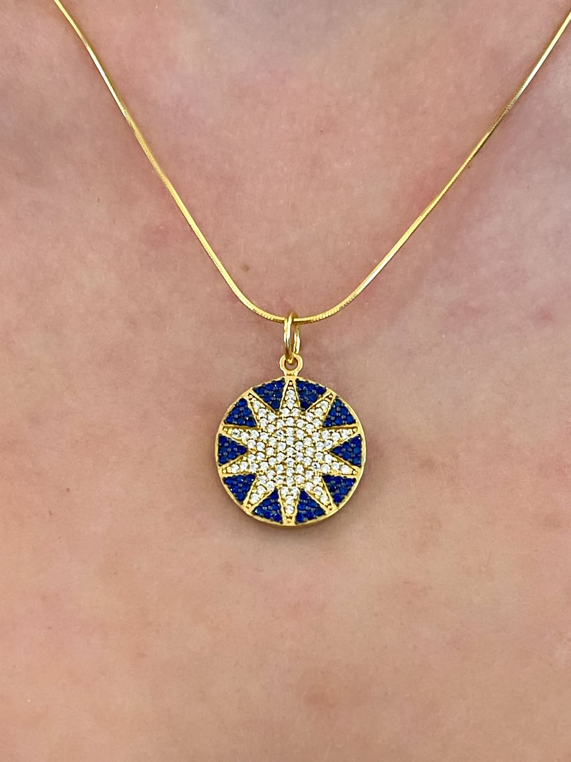 Navy Mini Sun Charm, Color: 18K Yellow Gold Vermeil
