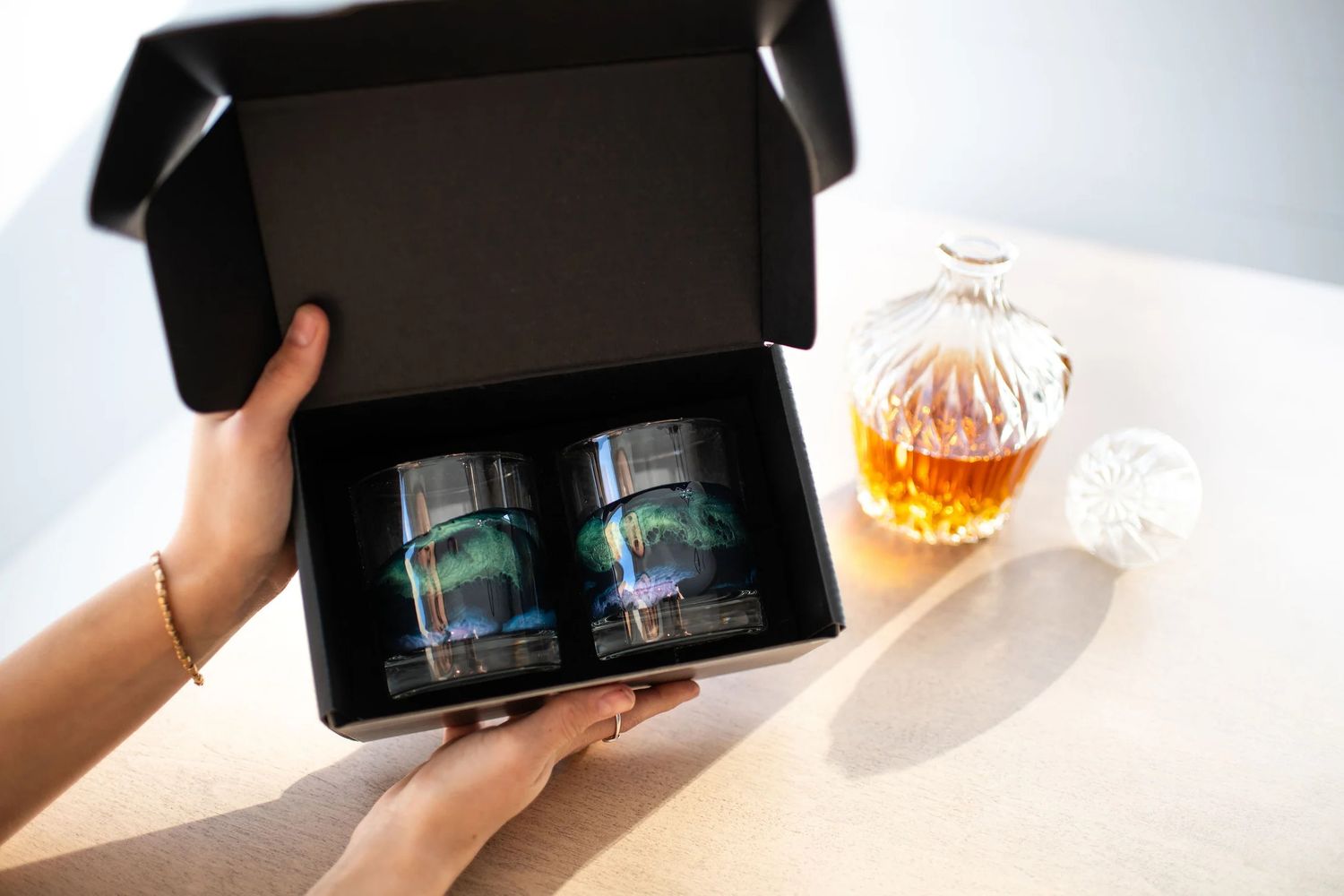 Old Fashioned Whisky Glasses, Color: Northern Lights
