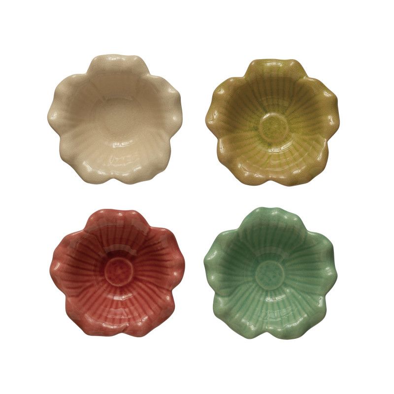 Flower Bowl Crackle Glaze