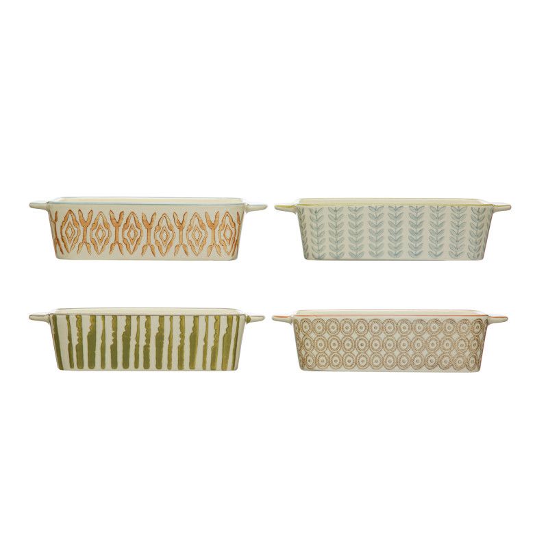 2-1/2 Cup Hand-Stamped Stoneware Baker