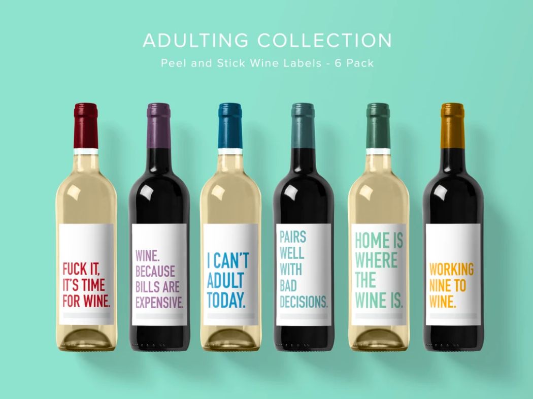 Adulting Wine Labels