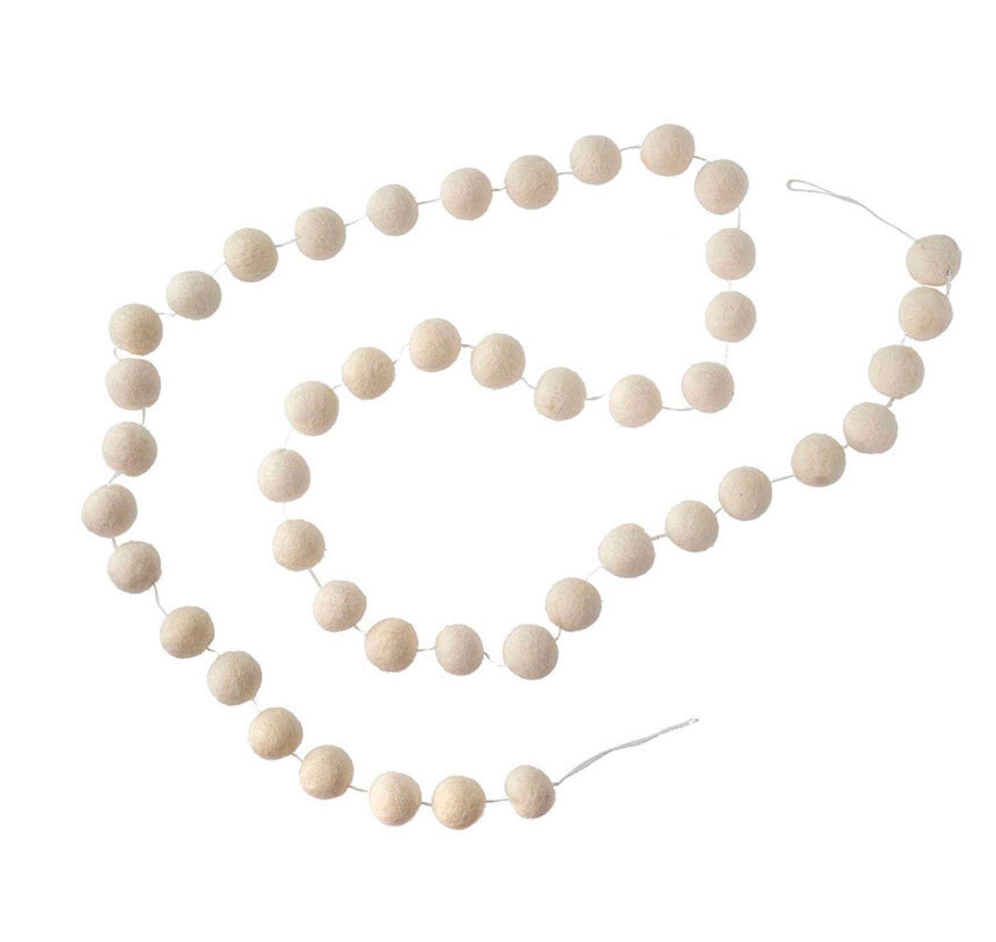 White Felt Pom Pom Garland