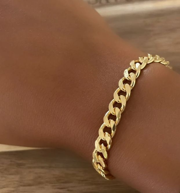 18K Yellow Gold Vermeil Dixon Bracelet 15cm