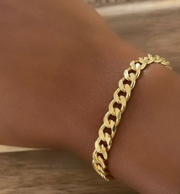 18K Yellow Gold Vermeil Dixon Bracelet 15cm