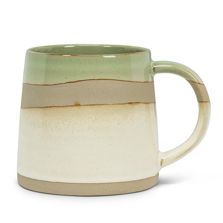 Green &amp; White Rustic Mug
