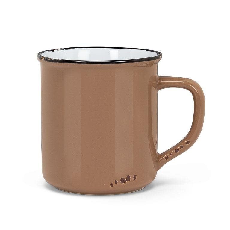 Taupe Enamel Look Mug
