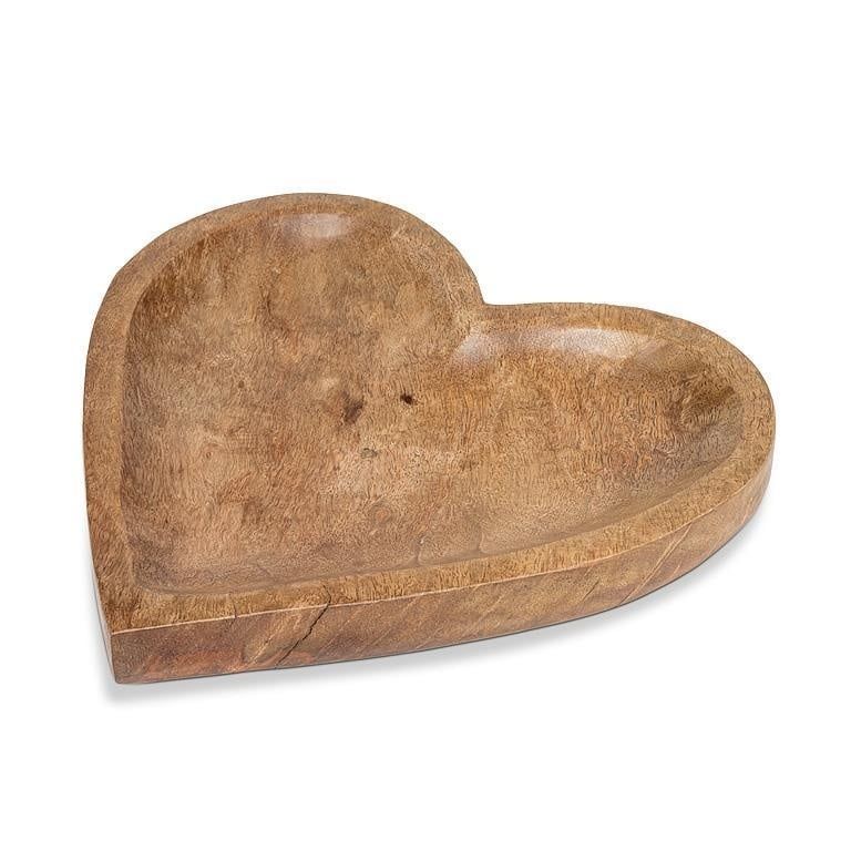 Large Mangowood Heart Plate