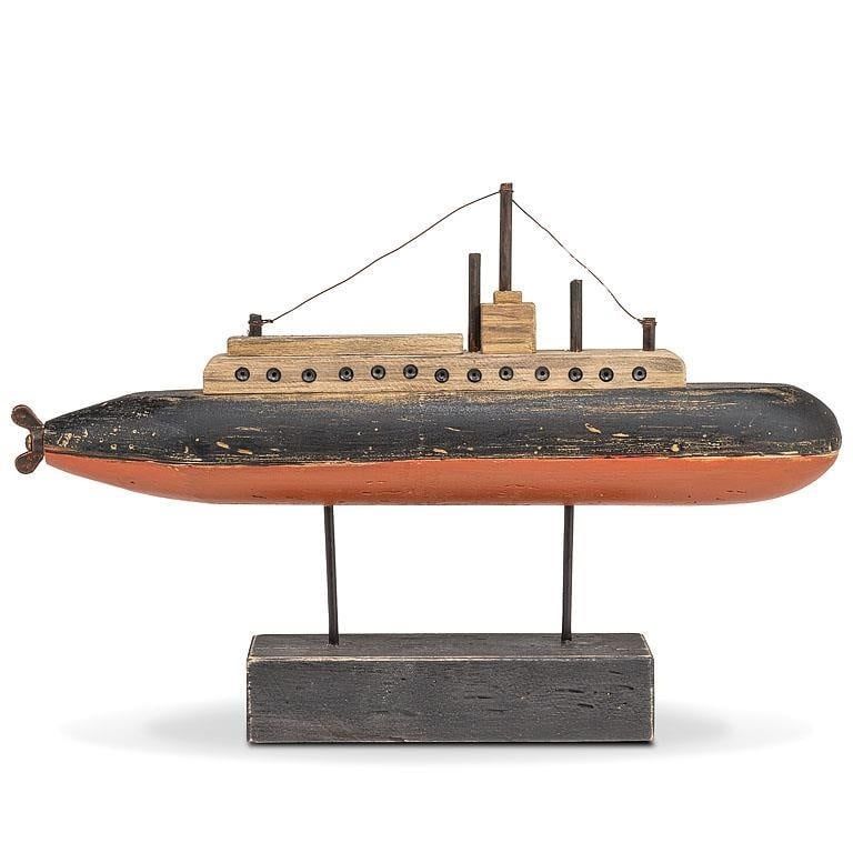 Large Black &amp; Red Submarine on Base
