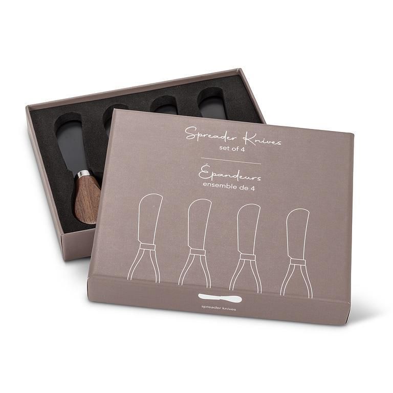 Walnut Handled Pate Spreaders. Set of 4