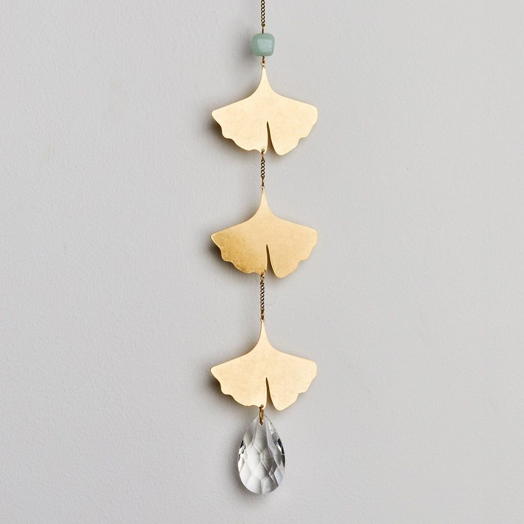 Botanical Leaf &amp; Amazonite Suncatcher