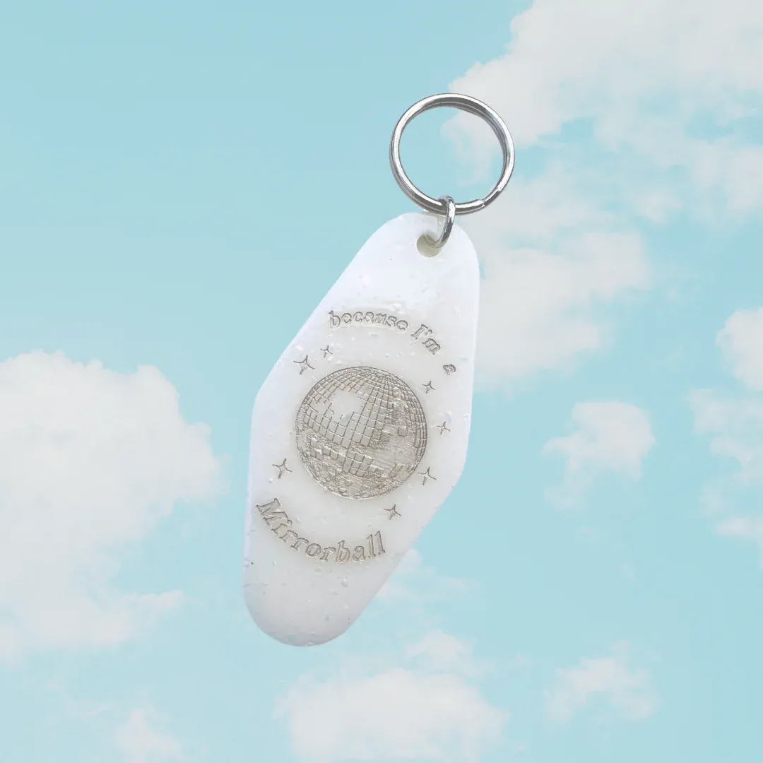 Mirrorball Motel Tag Keychain