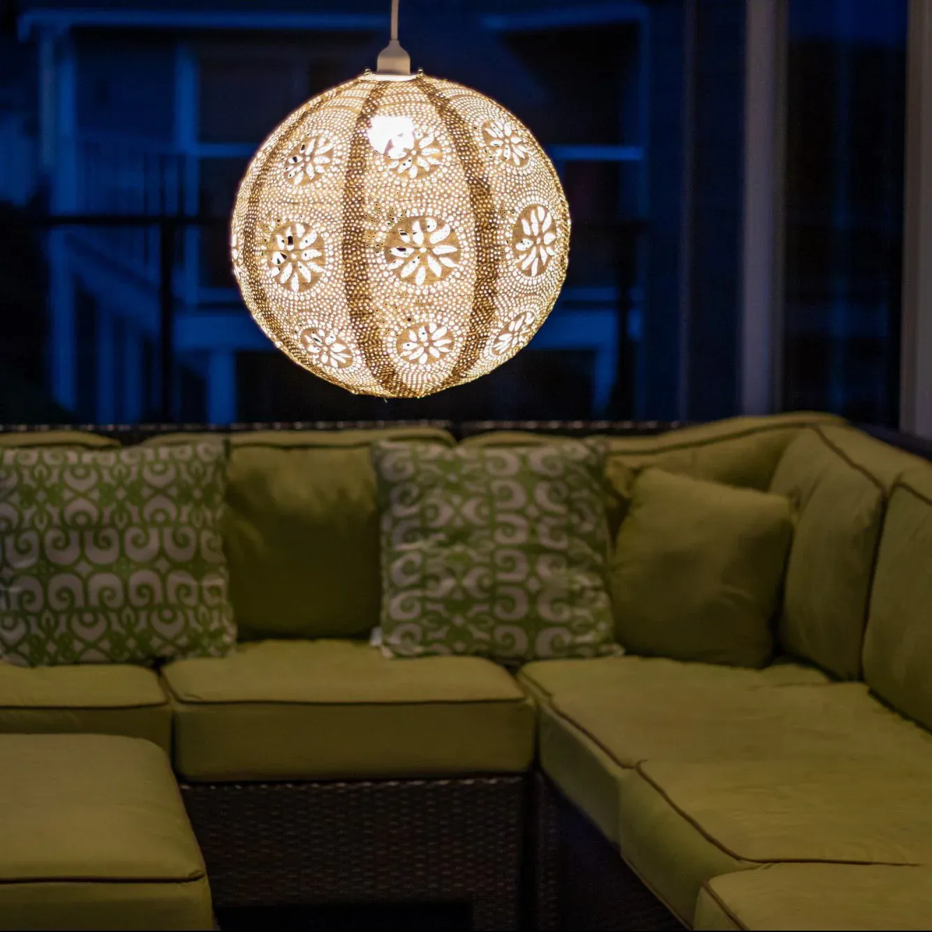 Soji Stella Nova Boho Pearl 18" Indoor / Outdoor Pendant Lamp (120V)