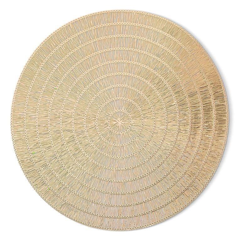 Gold Round Basketweave Placemat