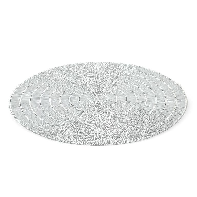 Silver Round Basketweave Placemat