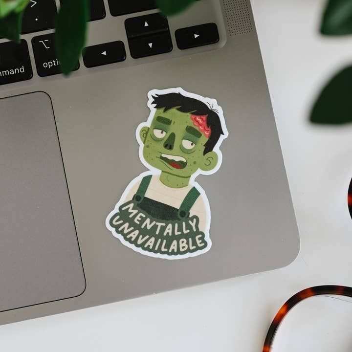 Mentally Unavailable Zombie Sticker