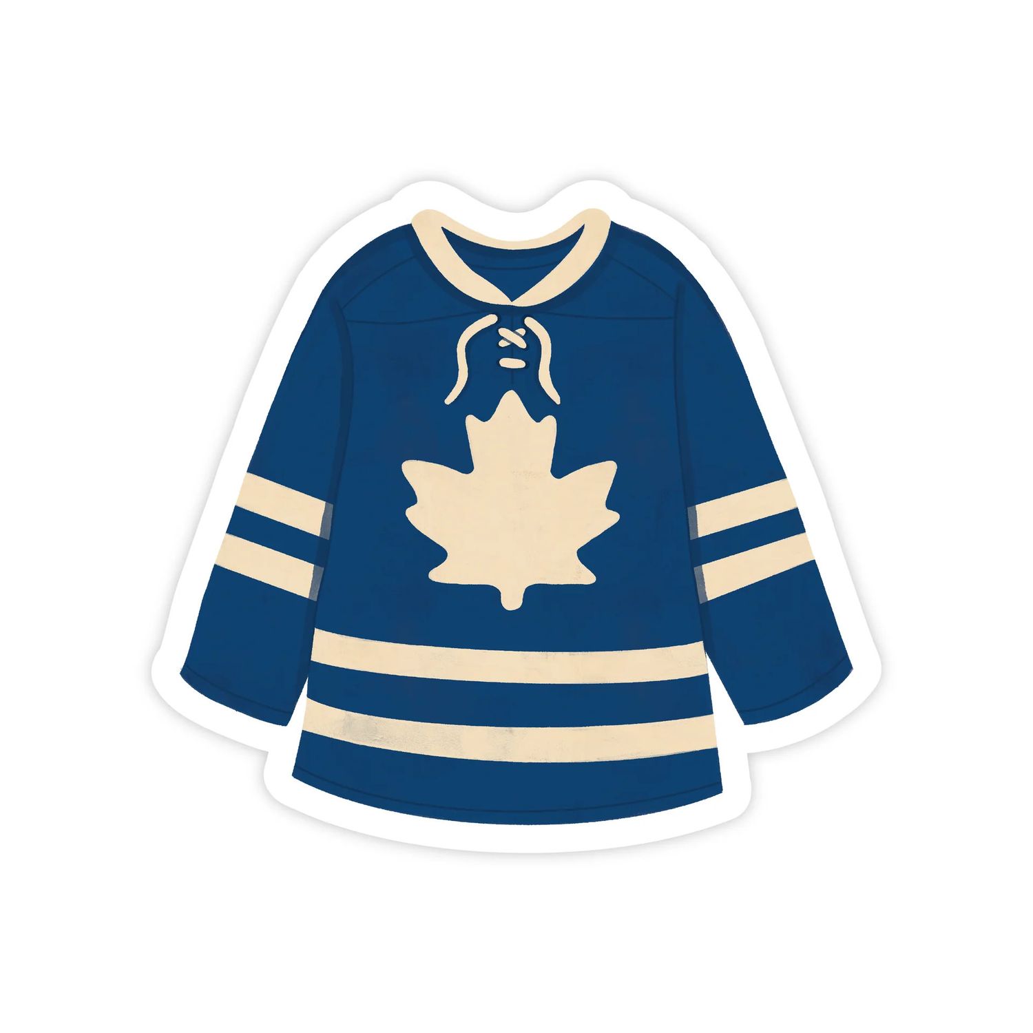 Blue and White Hockey Jersey Sticker
