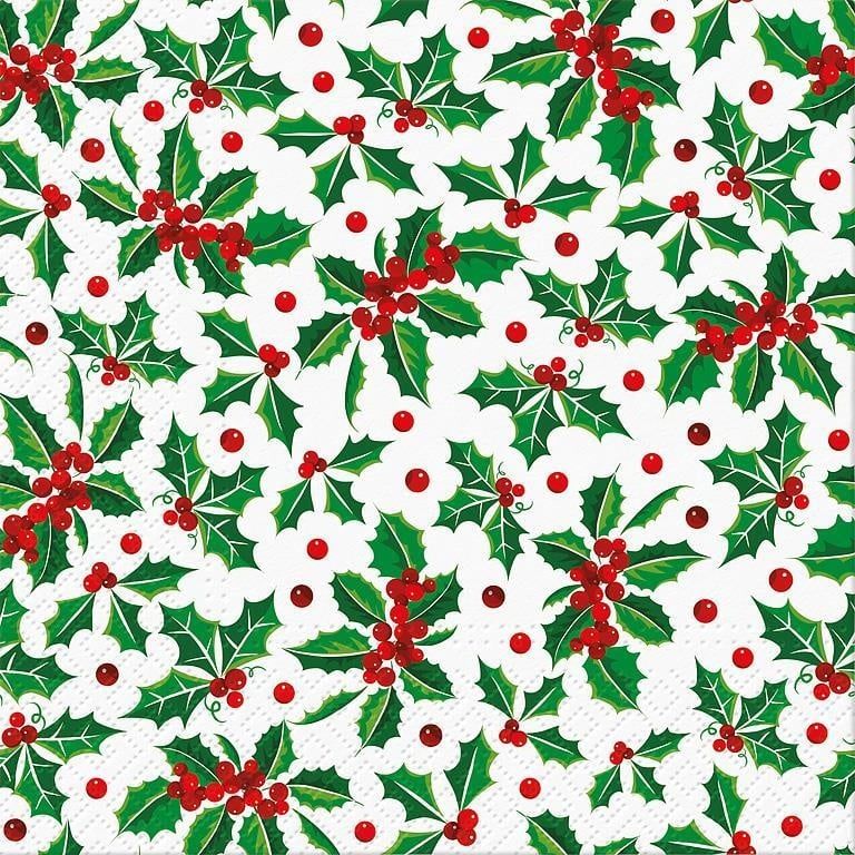 Lg Holly Pattern Napkins (20pk)