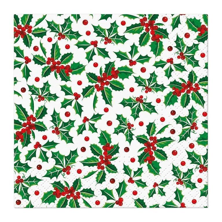 Sm Holly Pattern Napkins (20pk)