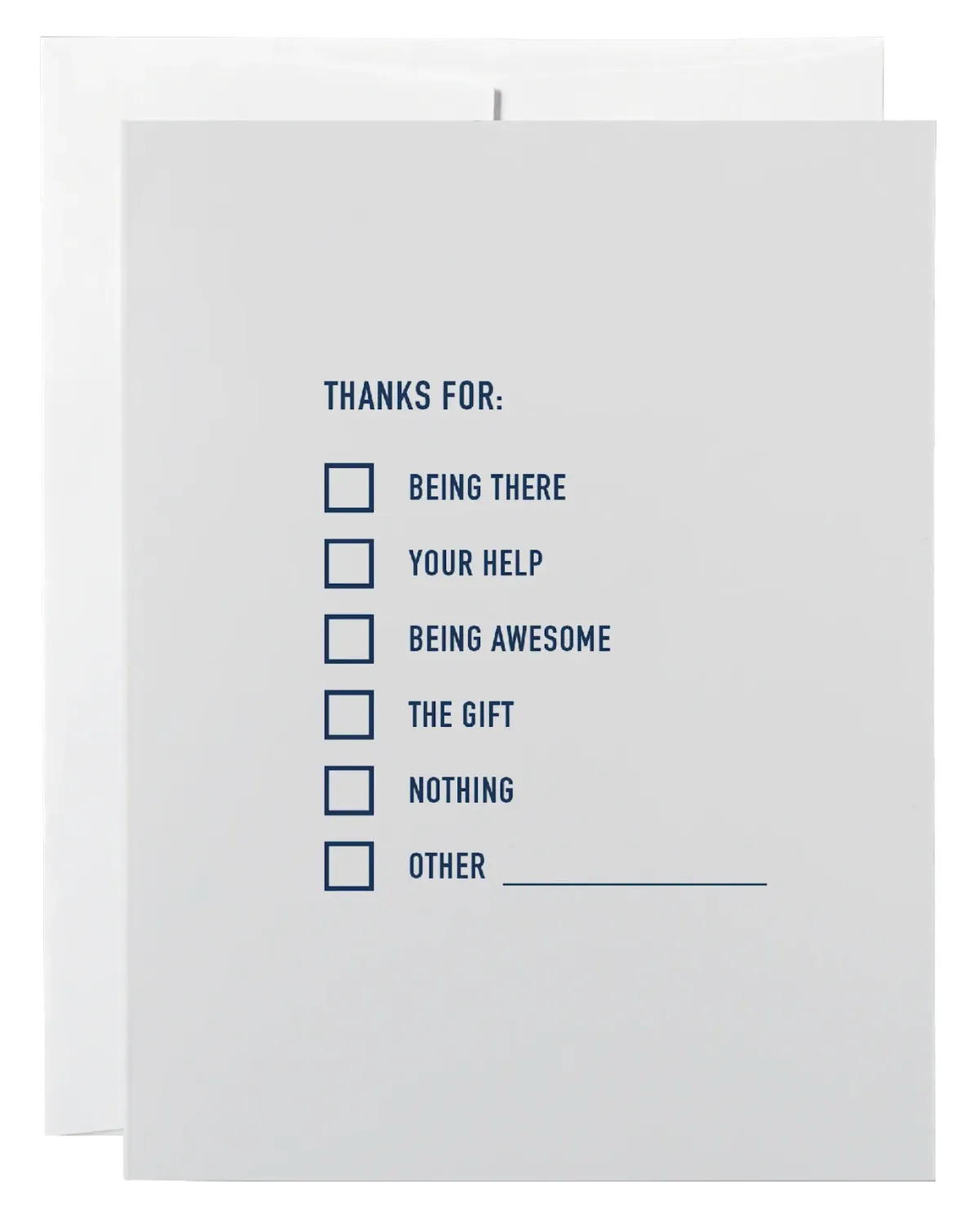 Thanks Checklist Card