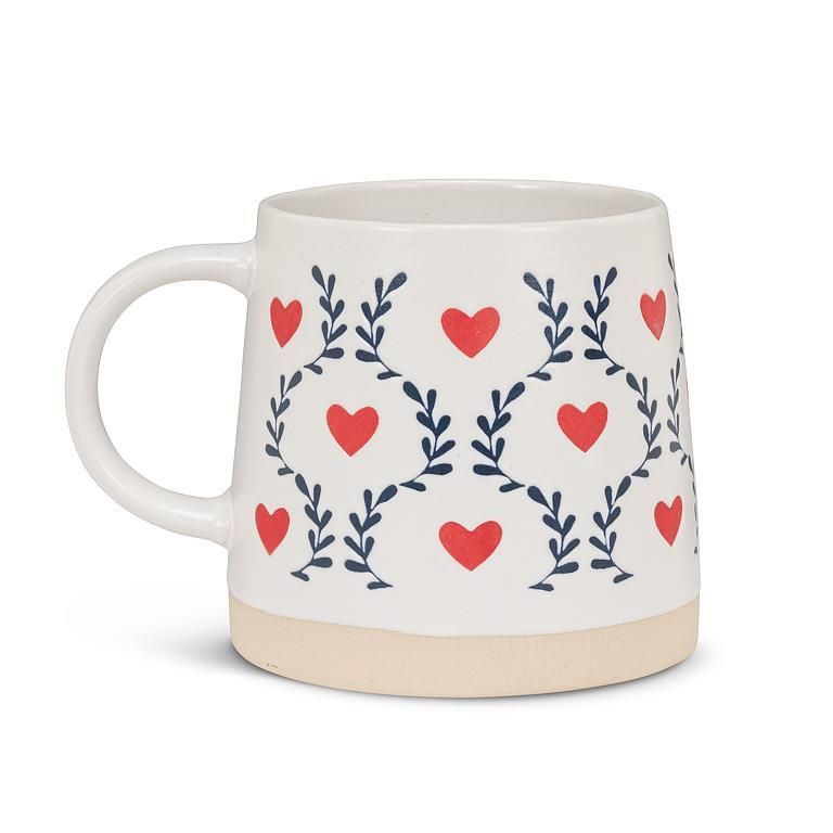 Scandi Hearts Wide Base Mug