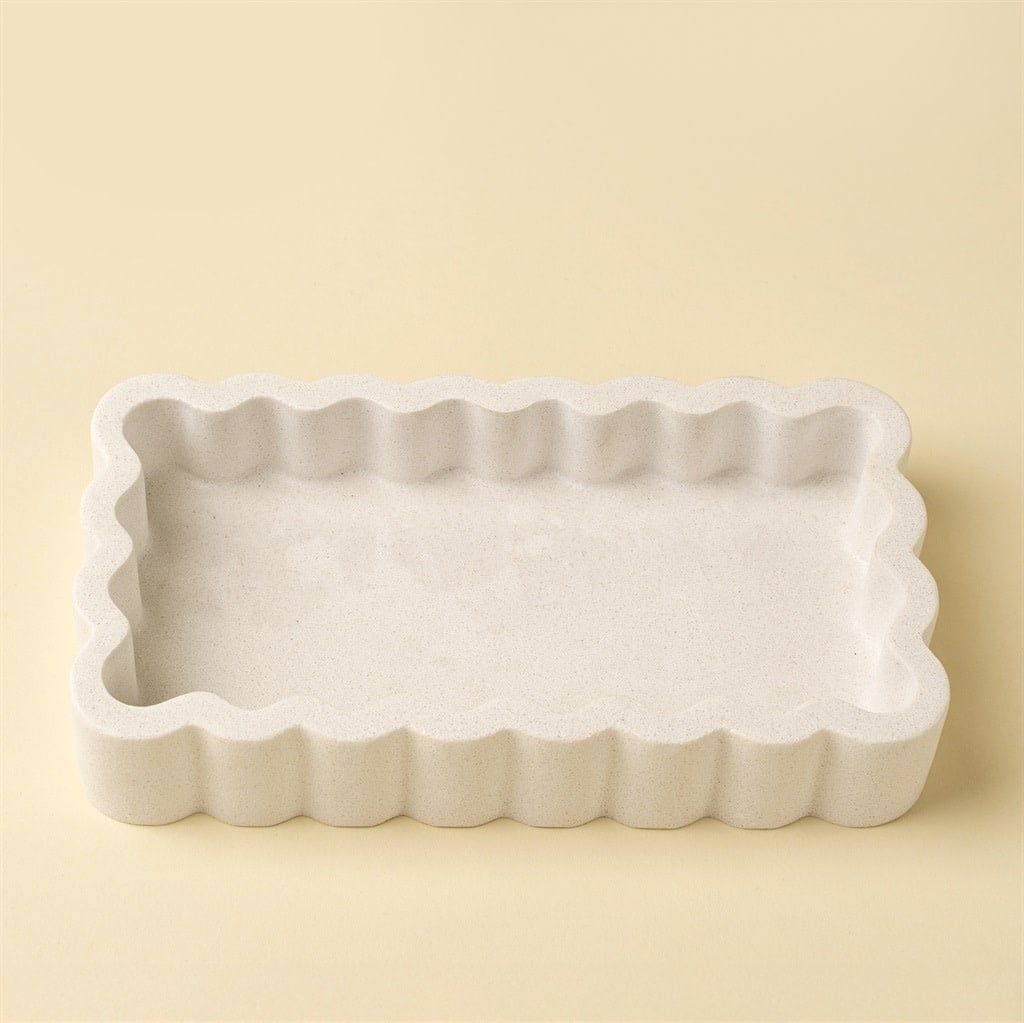 Rectangle Scalloped Jewelry Plate