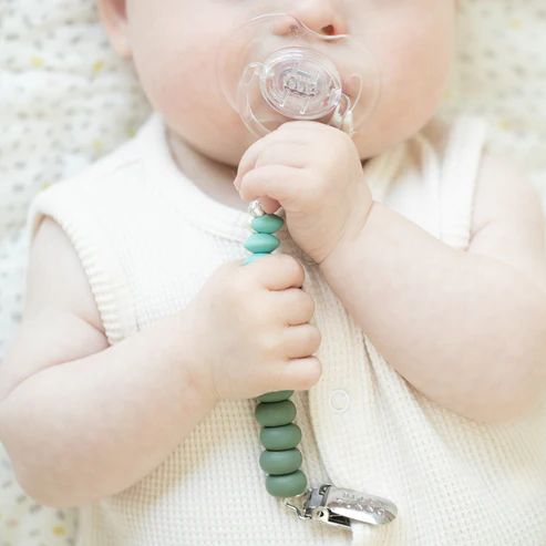 Pacifier Clip Moss Duo