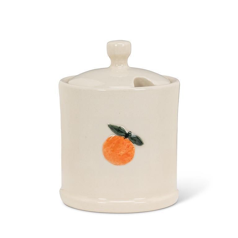 Orange on Covered Jam Jar