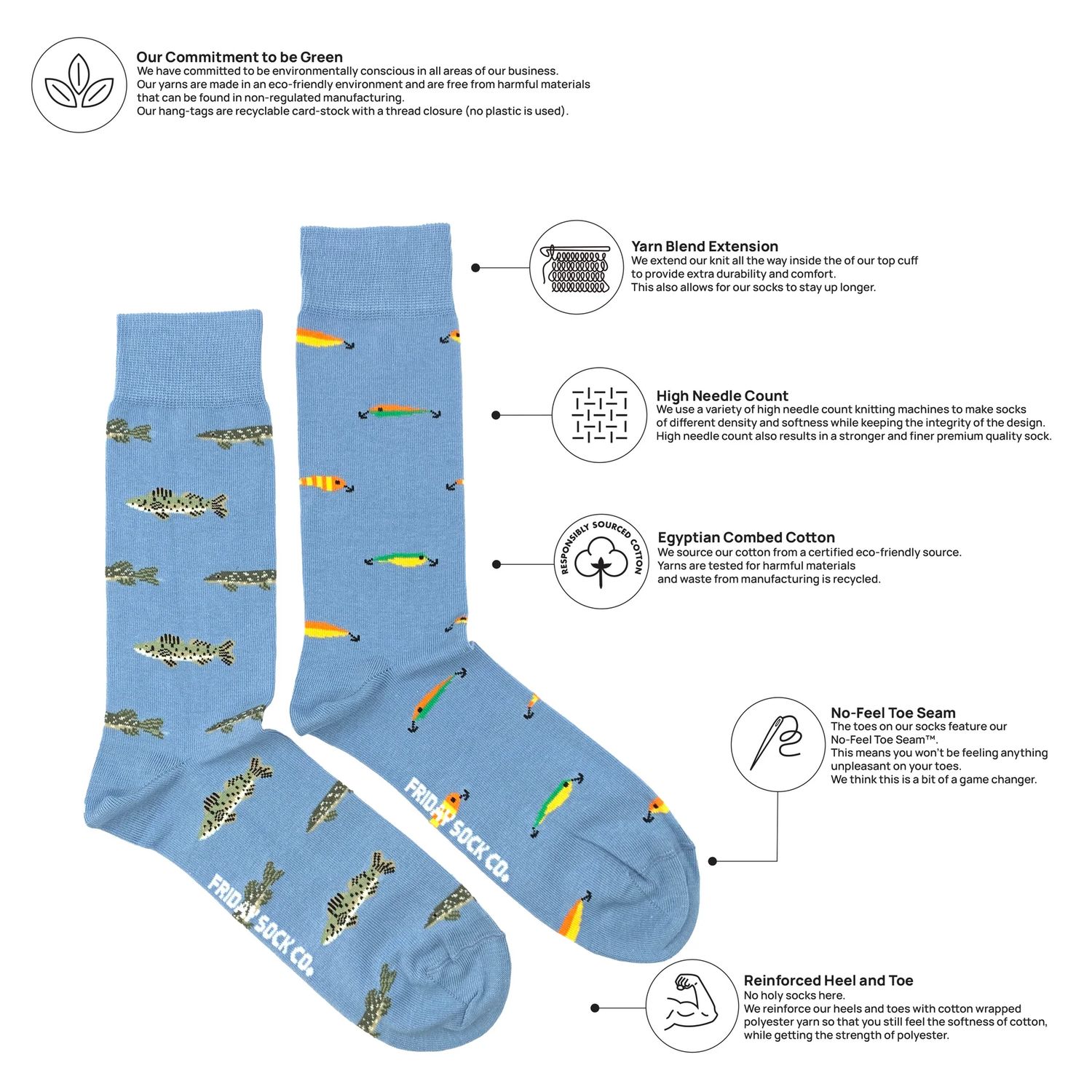 Men's Fish &amp; Fishing Lure Socks
