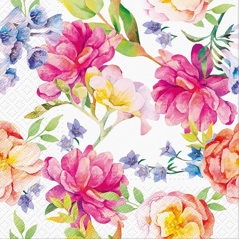 Large Orchids &amp; Peonies Napkins