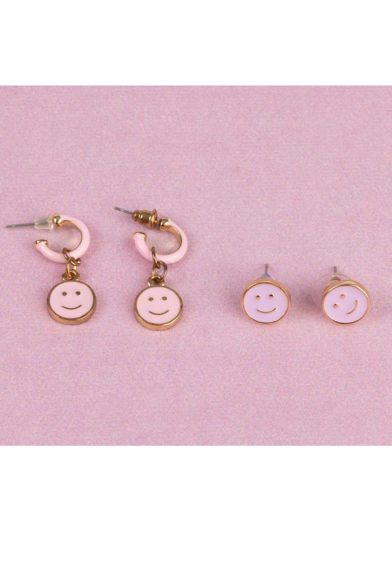 All Smiles Earrings, 2 Sets