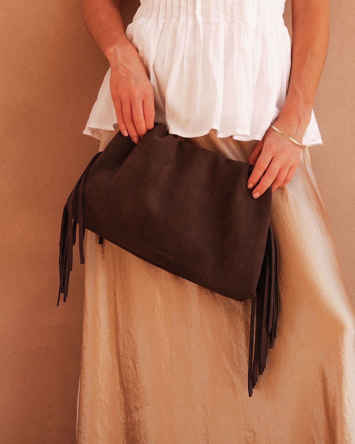 Reese Shoulder Bag, Color: Suede Chocolate