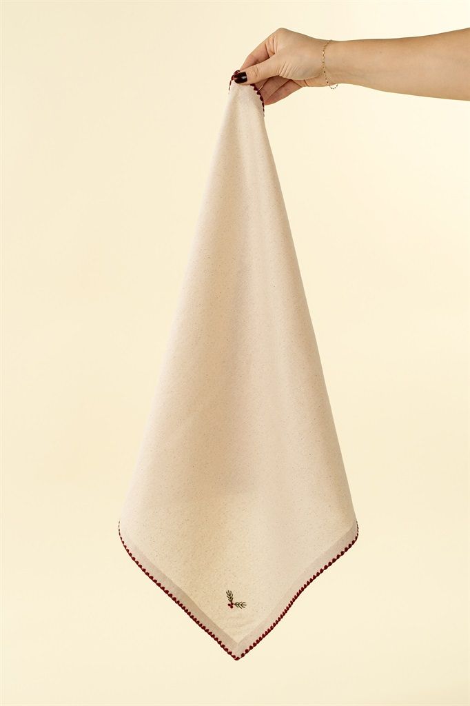 Holly Embroidered Napkins S/4