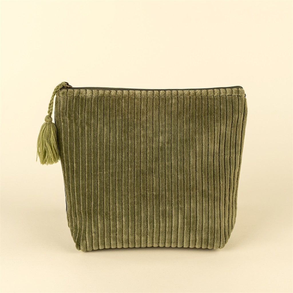 Medium Navy/GreenTwo-Tone Velvet Vanity Pouch